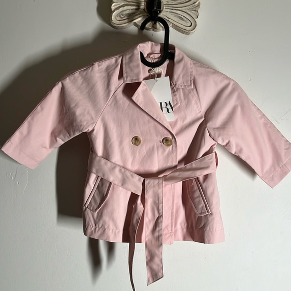 Zara Other - Zara Infant 9-12 Months Pink Trench Coat NEW